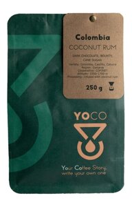 Kawa ziarnista YoCo Coffee Colombia Coconut Rum Filtr 250g - opinie w konesso.pl