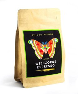 Kawa ziarnista Świeżo Palona Wieczorne Espresso Decaf 250g - NIEDOSTĘPNY - opinie w konesso.pl