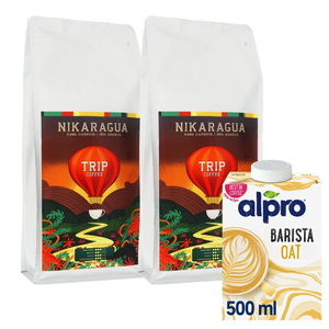 ZESTAW - Kawa ziarnista Trip Coffee Nikaragua 2x1kg + ALPRO Barista Oat - Owsiany 500 ml - opinie w konesso.pl
