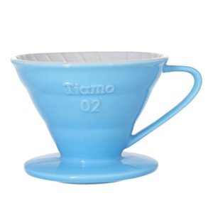 Ceramiczny drip Tiamo z uchem V02 - Błękitny - opinie w konesso.pl