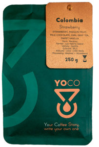 Kawa ziarnista YoCo Coffee Colombia Strawberry FILTR 250g - opinie w konesso.pl