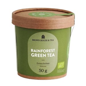 Brown House & Tea Rainforest Green Tea - zielona herbata z lasów deszczowych bio 50 g - NIEDOSTĘPNY - opinie w konesso.pl