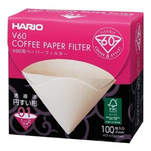 Filtry papierowe do dripa Hario Misarashi V60-01 - Brązowe 100 sztuk w pudełku - opinie w konesso.pl