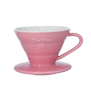 Ceramiczny drip Tiamo z uchem V01 - Różowy - opinie w konesso.pl