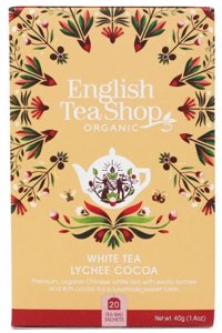 Biała herbata English Tea Shop White Tea Lychee Cocoa 20x2g - opinie w konesso.pl