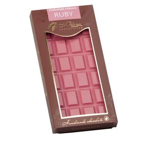 Różowa czekolada M.Pelczar Chocolatier Ruby - Naturalna 85g - opinie w konesso.pl