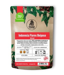 Kawa ziarnista Ingagi Coffee Indonesia Flores Beiposo 250g - opinie w konesso.pl