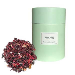 Ziołowa herbata Teabag Hibiscus 50g - Zielona tuba - opinie w konesso.pl