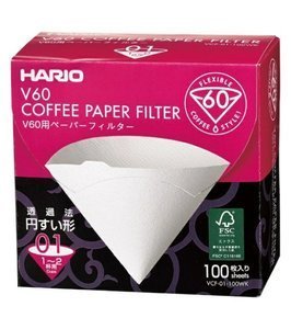 Filtry papierowe do dripa Hario V60-01 - 100 sztuk w kartoniku - opinie w konesso.pl