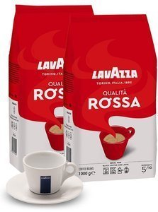 ZESTAW - Kawa Lavazza Qualita Rossa 2x1kg + Filiżanka Lavazza Cappuccino 160ml - opinie w konesso.pl