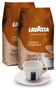ZESTAW - Kawa Lavazza Crema e Aroma 2x1kg + Filiżanka Lavazza Cappuccino 160ml - opinie w konesso.pl