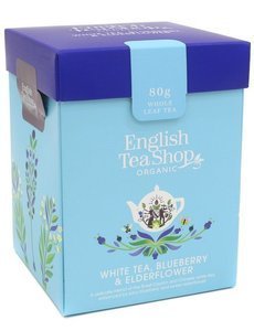 Biała herbata English Tea Shop White Tea Blueberry & Elderflower 80g - opinie w konesso.pl