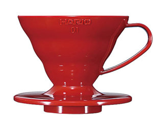 Plastikowy Drip Hario V60-01 - Czerwony - opinie w konesso.pl