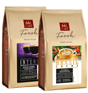 ZESTAW - Kawa ziarnista MK Cafe Fresh Brazil Crema 1kg + MK Cafe Fresh Intenso 1kg - opinie w konesso.pl