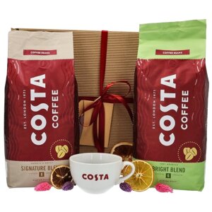 Zestaw prezentowy Costa Coffee® - Kawa ziarnista, filiżanka do cappuccino - opinie w konesso.pl
