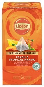 Czarna herbata Lipton Exclusive Selection Peach Mango 25x1,8g - opinie w konesso.pl