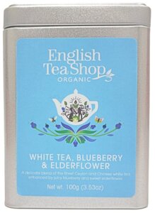 Herbata biała English Tea Shop White Tea Blueberry Elderflower 100g - opinie w konesso.pl