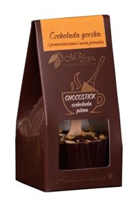 Chocostick M.Pelczar Chocolatier - Czekolada gorzka z nutą pomarańczy i piernika 60g - opinie w konesso.pl