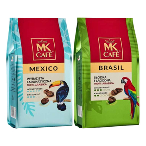 ZESTAW Kawa ziarnista MK Cafe Brasil 100% Arabika 400g MK Cafe Mexico 400g - opinie w konesso.pl