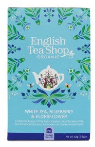 Biała herbata English Tea Shop White Tea Blueberry Elderflower 20x2g - opinie w konesso.pl
