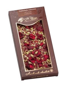 Mleczna czekolada M.Pelczar Chocolatier z wiśnią i kiwi 85g - opinie w konesso.pl