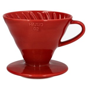 Ceramiczny Drip Hario V60-02 - Czerwony - opinie w konesso.pl