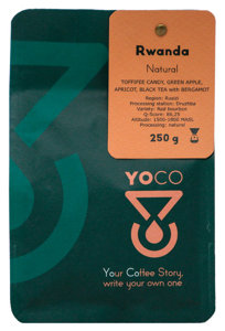 Kawa ziarnista YoCo Coffee Rwanda Rusizi Natural ESPRESSO 250g - NIEDOSTĘPNY - opinie w konesso.pl