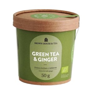 Brown House & Tea - Green tea & Ginger - zielona herbata z imbirem i trawą cytrynową bio 50g - NIEDOSTĘPNY - opinie w konesso.pl