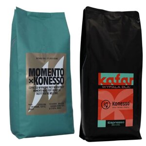 ZESTAW - Kafar Espresso Brasil 1kg + Momento Konesso Blend 1kg - opinie w konesso.pl