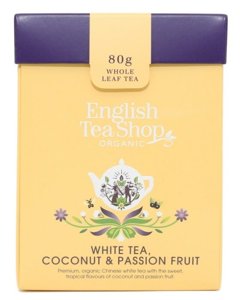 Biała herbata English Tea Shop White Tea Coconut Passion Fruit 80g - opinie w konesso.pl