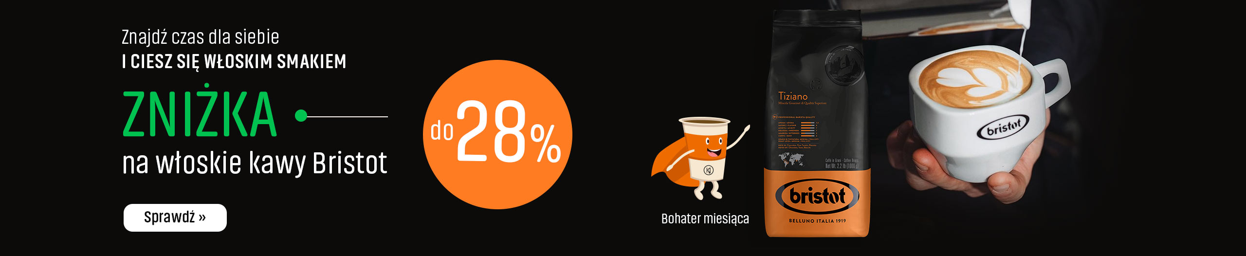 Zniżka na włoskie kawy Bristot do 28%