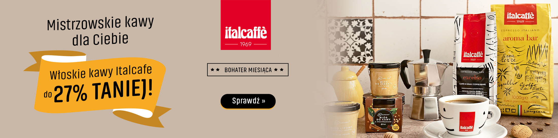 27% taniej na kawy italcaffe