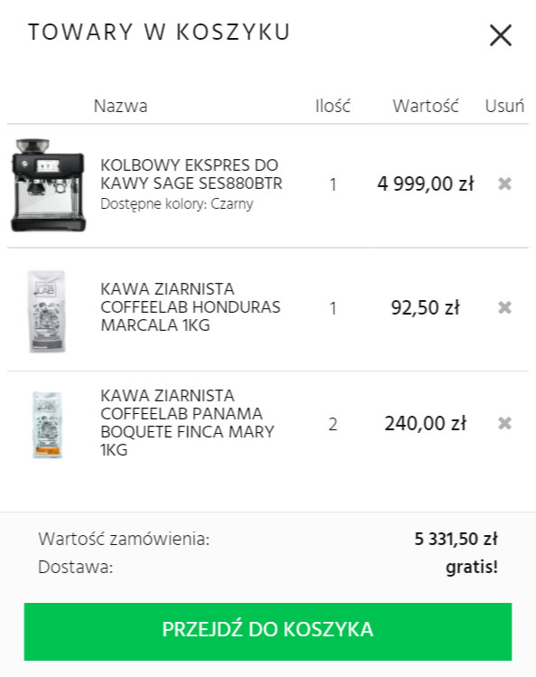 2. Dodaj do koszyka wybrane kawy
                                                                    objęte promocją