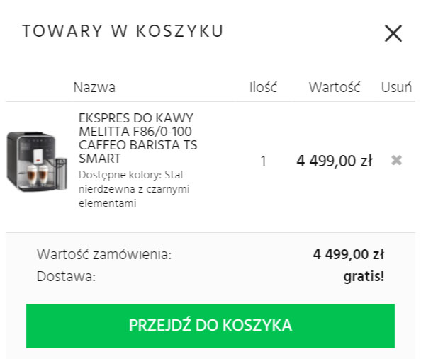 1. Dodaj do koszyka ekspres