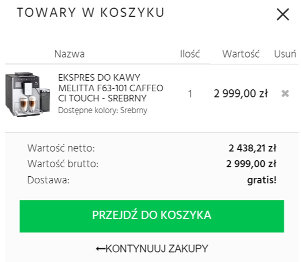 1. Dodaj do koszyka ekspres