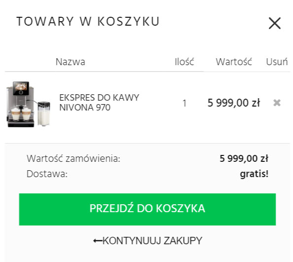 1. Dodaj do koszyka ekspres