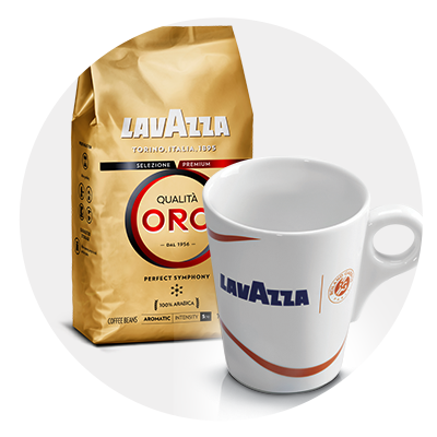 kubek Lavazza & Roland-Garros i Lavazza Qualita Oro 1kg