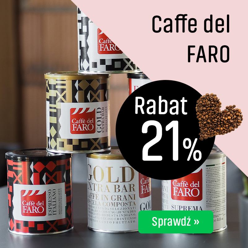Rabat 21% na kawy caffe del faro