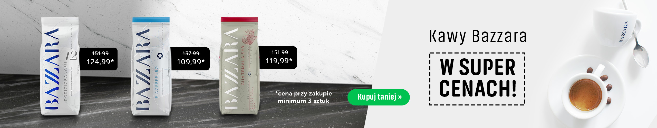 Kawy Bazzara w super cenach