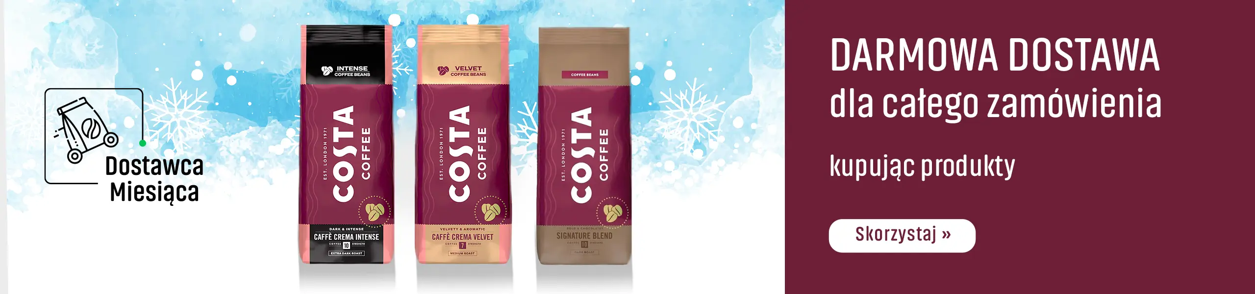 Darmowa Dostawa kupując produkty palarni Costa Coffee
