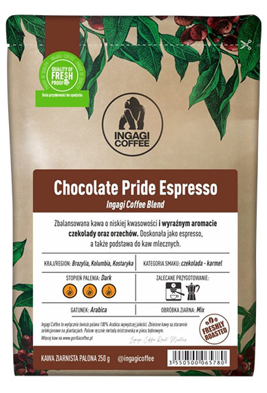 Kawa ziarnista Ingagi Coffee Chocolate Pride Espresso 1kg