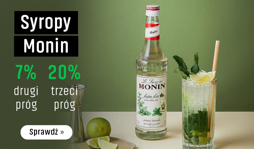 Syropy Monin z rabatem 7% lub 20%