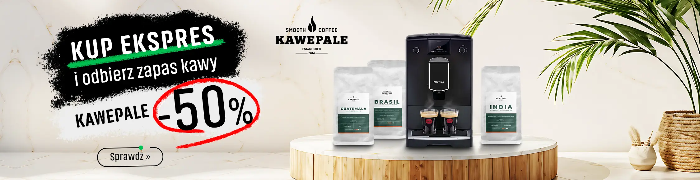 Kup ekspres i odbierz kawy Kawepale za pół ceny