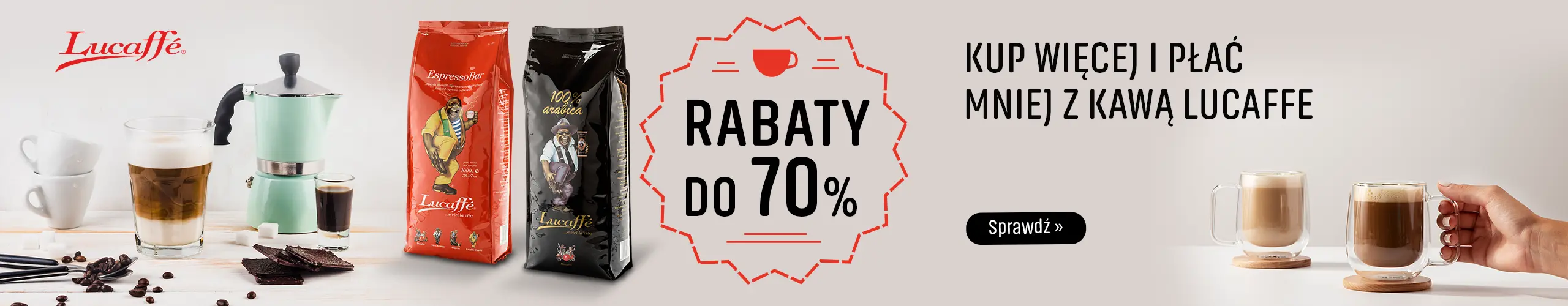 Kup więcej zapłać mniej z kawą Lucaffe i odbierz Rabat do 70%