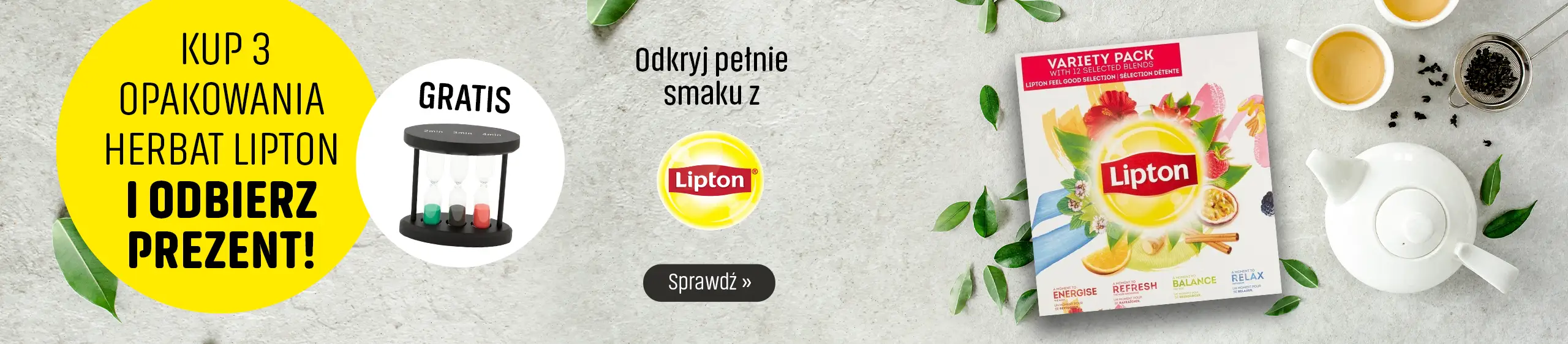 Kup 3 opakowania herbat Lipton i odbierz prezent