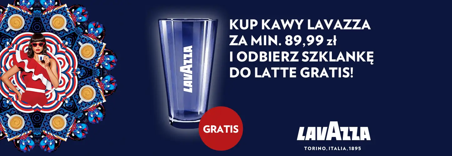 Kawa Lavazza - Kup kawy LAvazza za min. 89,99 zł i odbierz szklankę do latte Gratis