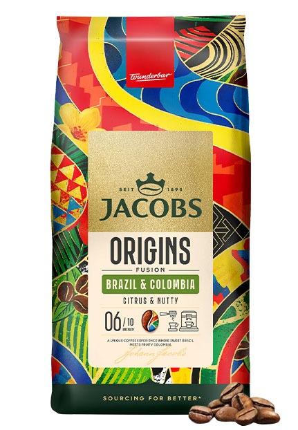Kawa ziarnista Jacobs Origins Fusion Brazil & Colombia 1kg
