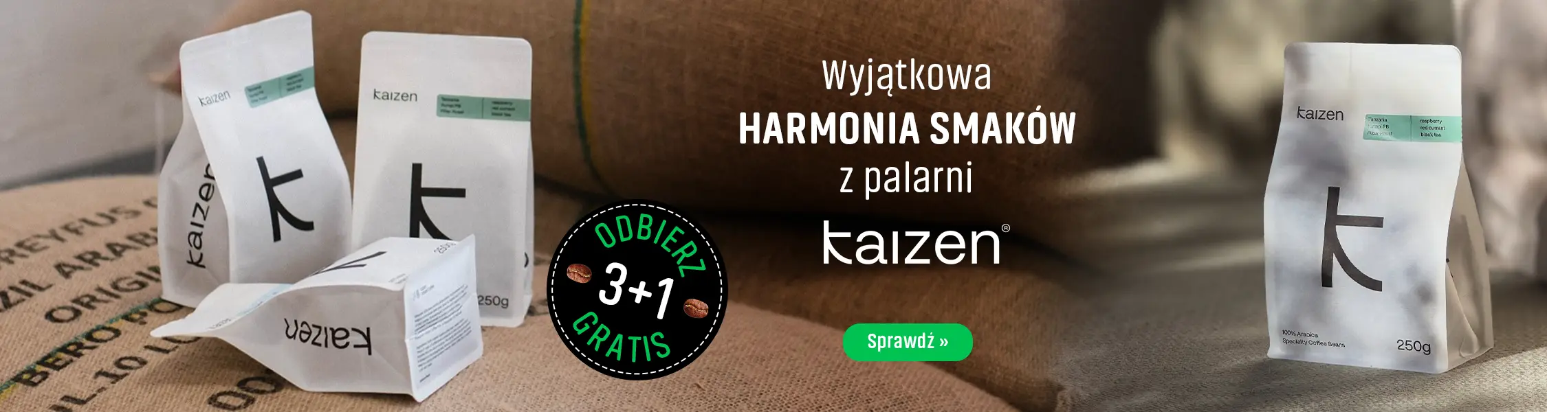 Kup 4 kawy KAIZEN COFFEE, a najtańszą z nich otrzymasz GRATIS!