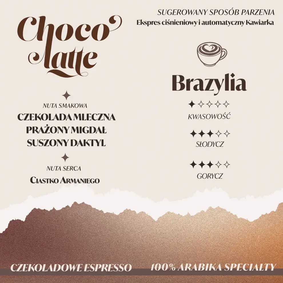 Kawa ziarnista Focusy ChocoLatte - słodkie i kremowe espresso 250g