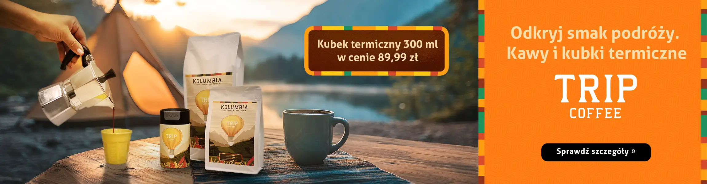 Odkryj doskonały podróży. Kawy i kubki termiczne TRIP Coffee
